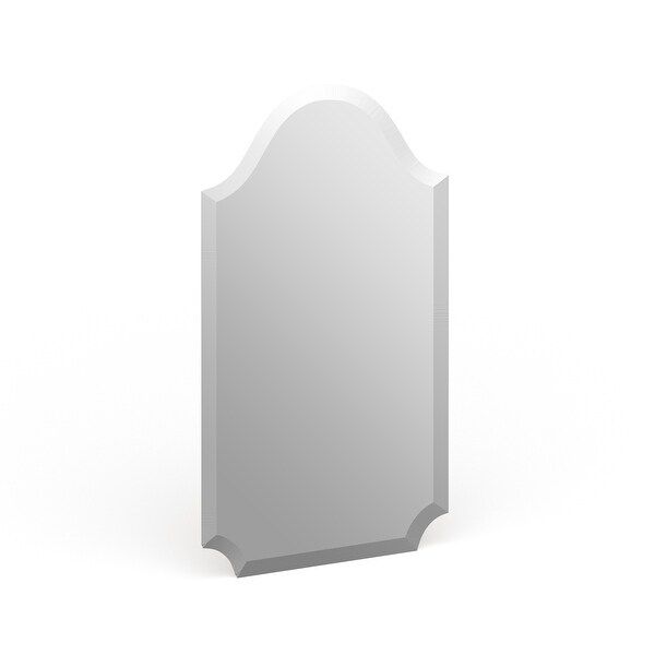 Tall Arched Scalloped Frameless Wall Mirror – Silver – Overstock – 11342674 In Polygonal Scalloped Frameless Wall Mirrors (View 3 of 15)
