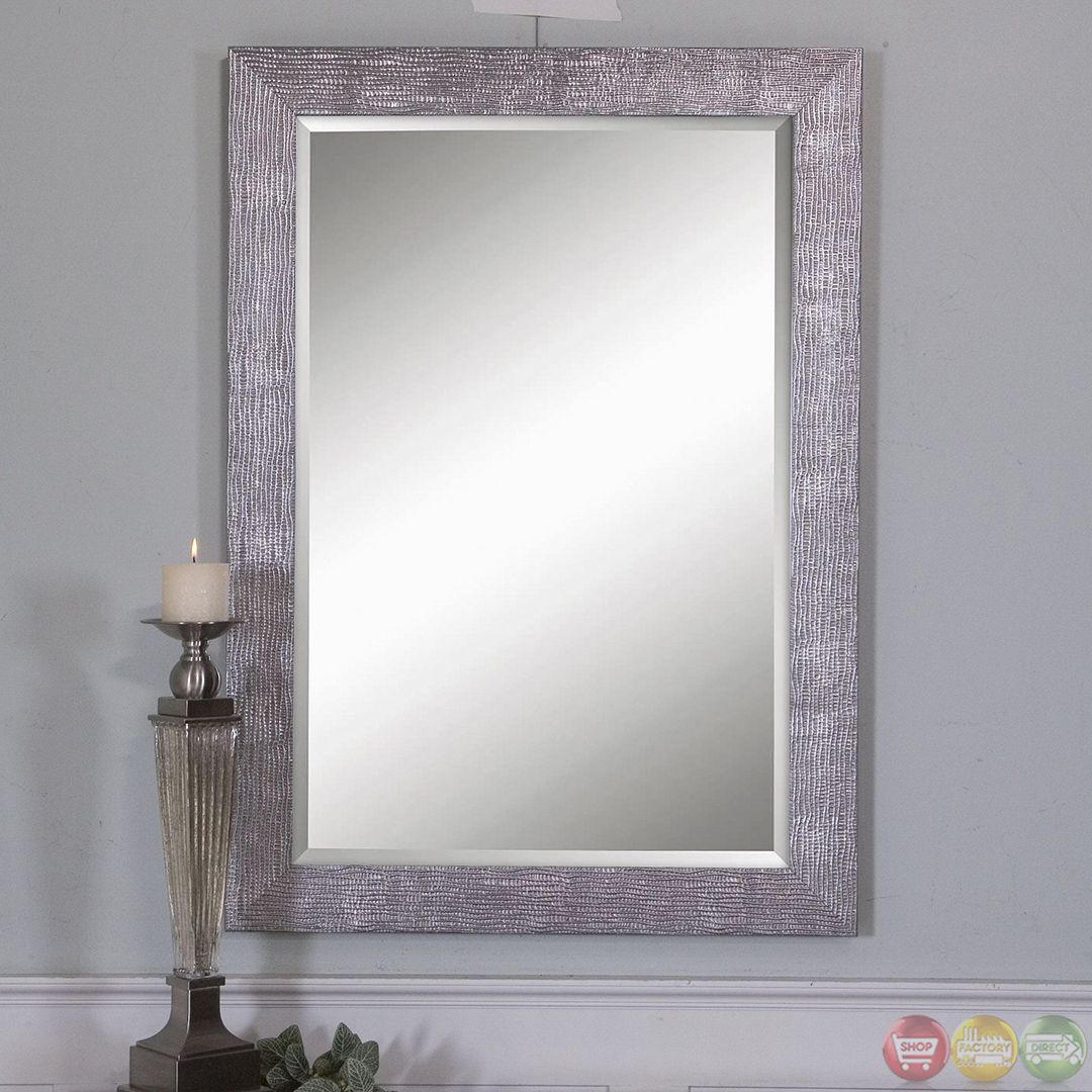 Tarek Contemporary Silver Beaded Frame Mirror 14604 With Regard To Silver Beaded Square Wall Mirrors (View 8 of 15)