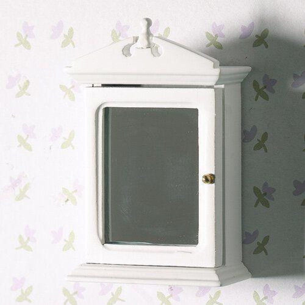 The Dolls House Emporium White Bathroom Cabinet With Mirror Regarding White Decorative Vanity Mirrors (View 2 of 15)