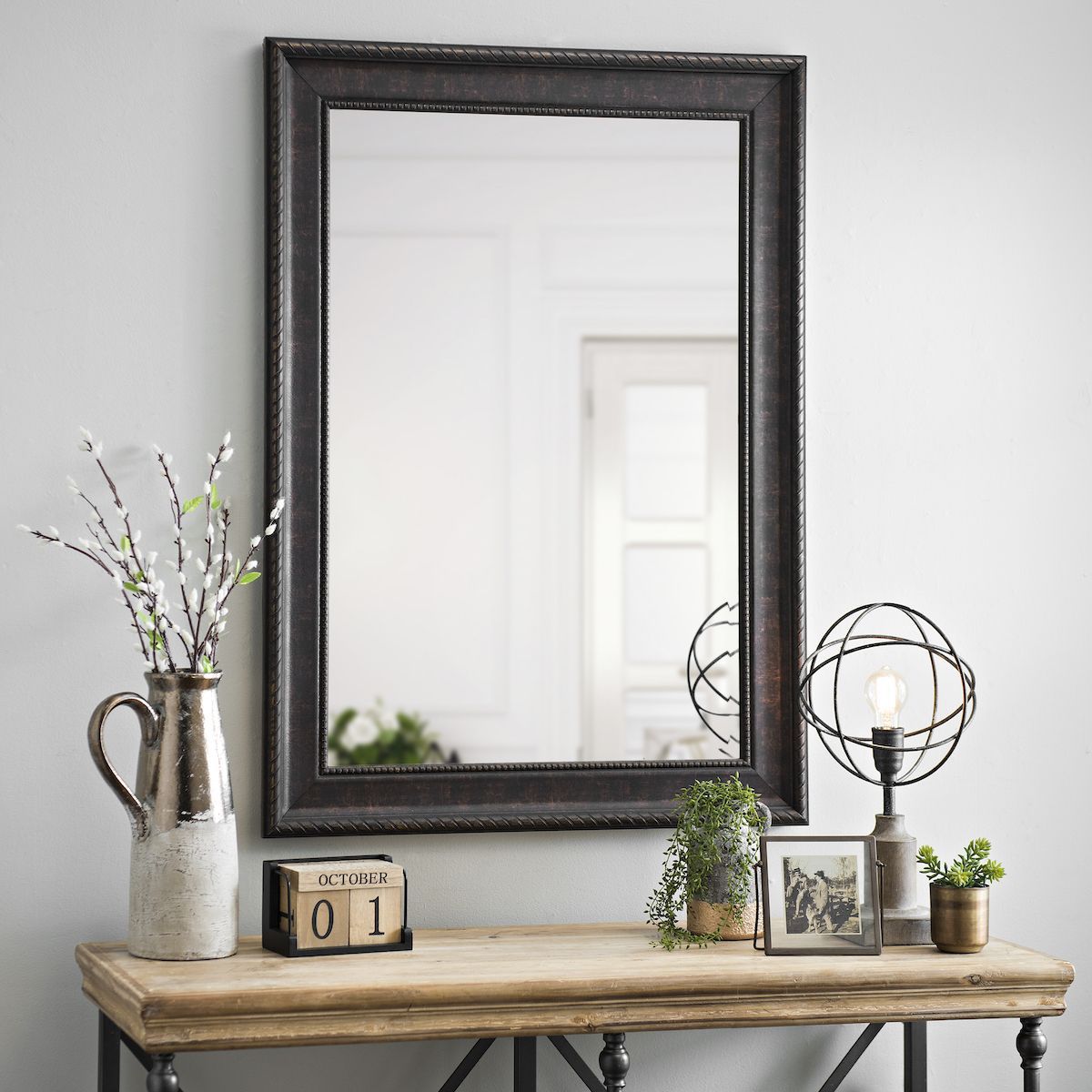 This Bronze Mirror Is Perfect For A Bathroom Reno! | Framed Mirror Wall With Regard To Silver And Bronze Wall Mirrors (View 8 of 15)