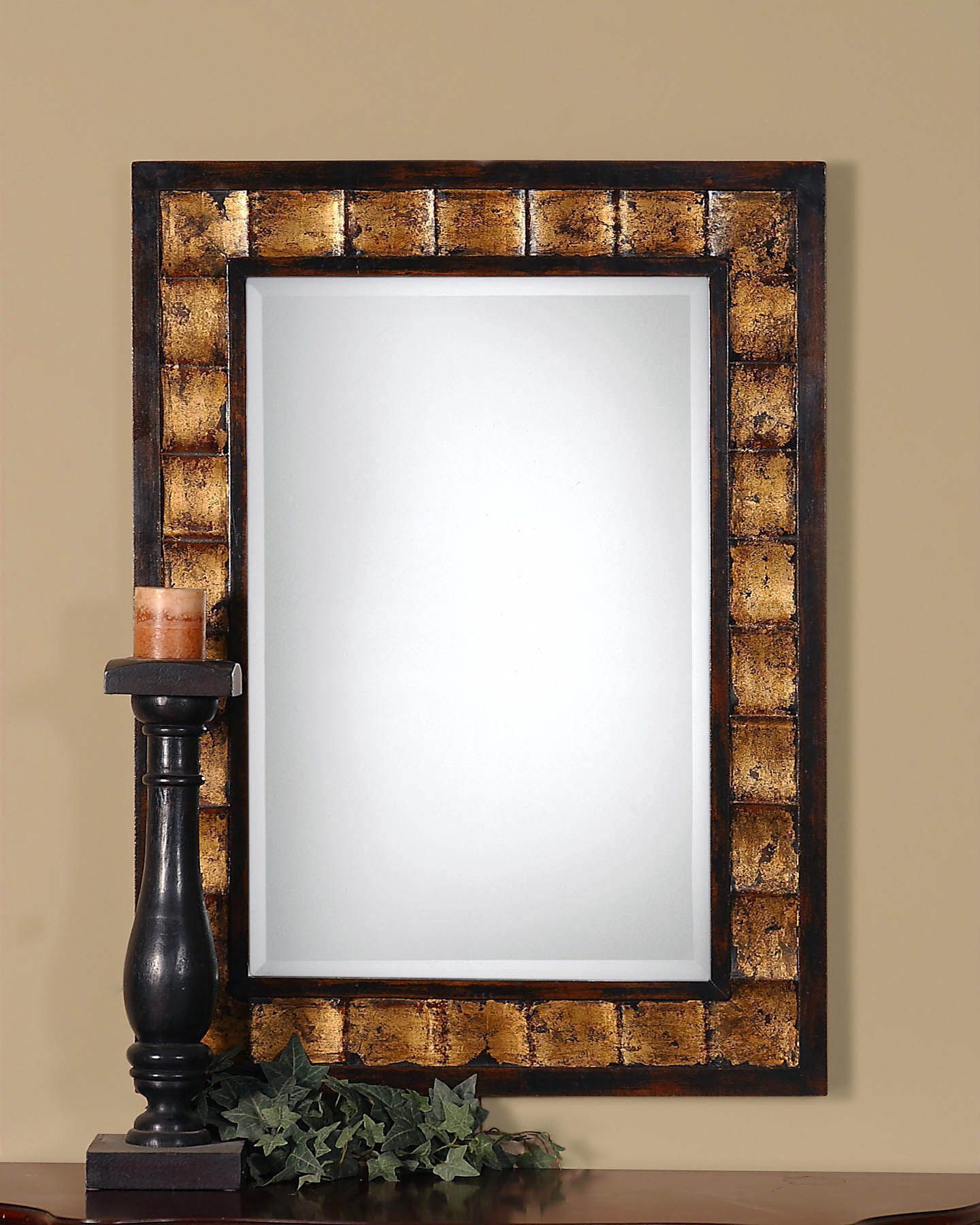 This Decorative Mirror Features A Frame Finished In Distressed Mahogany Regarding Mahogany Accent Wall Mirrors (View 3 of 15)