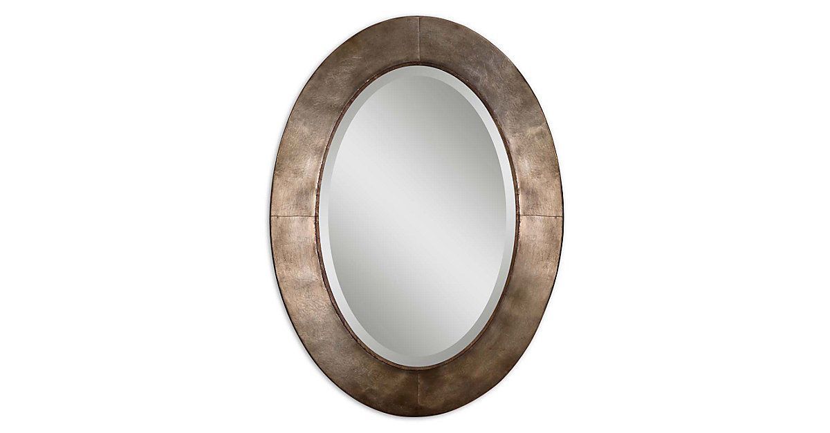 This Oval Mirror Features A Hand Forged Metal Frame With A Heavily In Metallic Silver Framed Wall Mirrors (View 3 of 15)