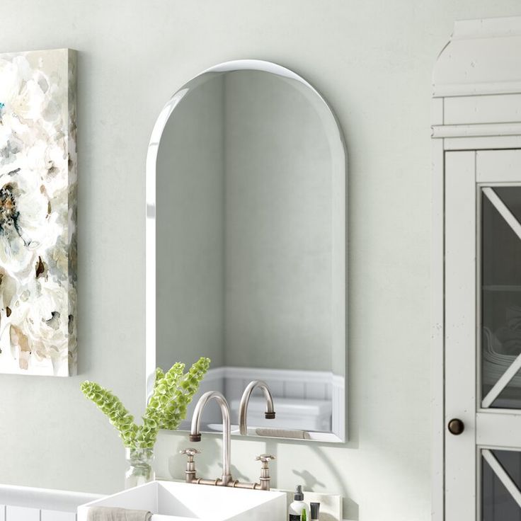 Titcomb Frameless Arched Wall Mirror | Mirror Wall, Modern Mirror Wall Pertaining To Arch Top Vertical Wall Mirrors (View 9 of 15)