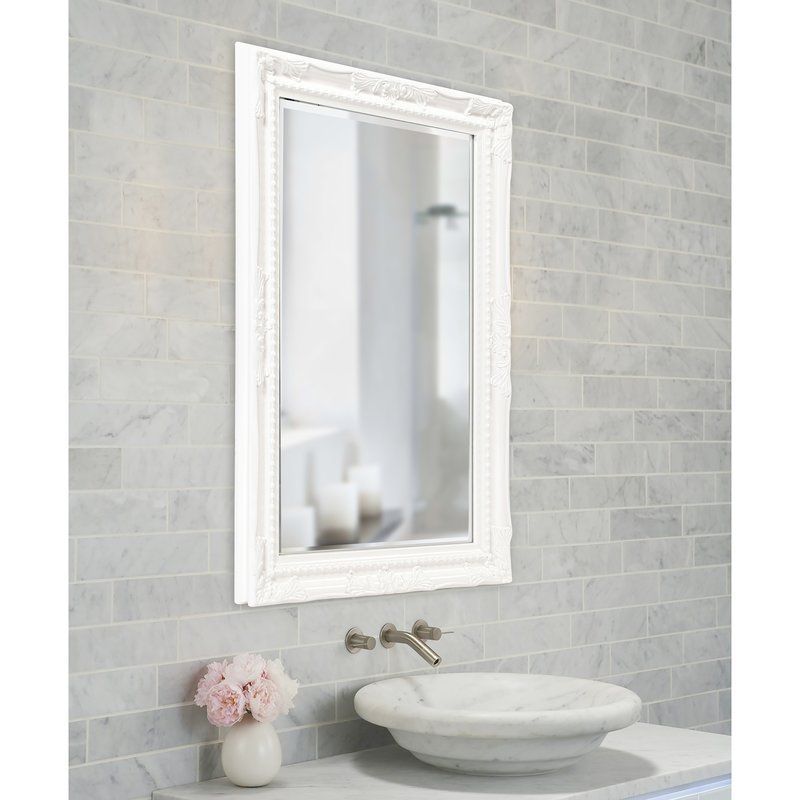 Traditional Beveled Accent Mirror | White Wall Mirrors, Mirror Wall With Hilde Traditional Beveled Bathroom Mirrors (View 14 of 15)