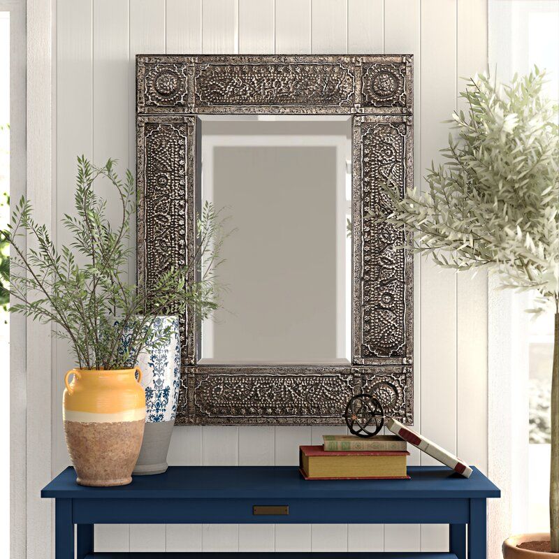 Traditional Beveled Distressed Accent Mirror & Reviews | Birch Lane With Regard To Hilde Traditional Beveled Bathroom Mirrors (View 1 of 15)