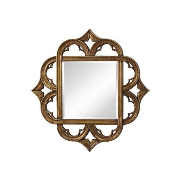 Traditional Large Square Mirror With Antique Gold Gothic Frame Inside Gold Square Oversized Wall Mirrors (View 11 of 15)