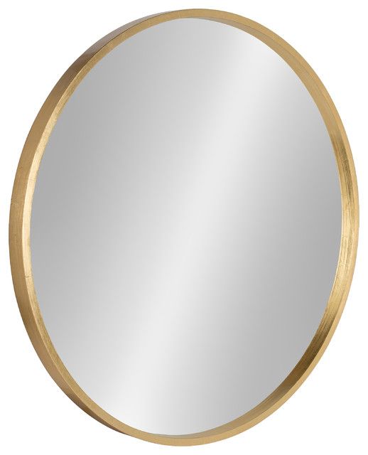 Travis Round Wood Accent Wall Mirror – Contemporary – Bathroom Mirrors Regarding Matthias Round Accent Mirrors (View 5 of 15)