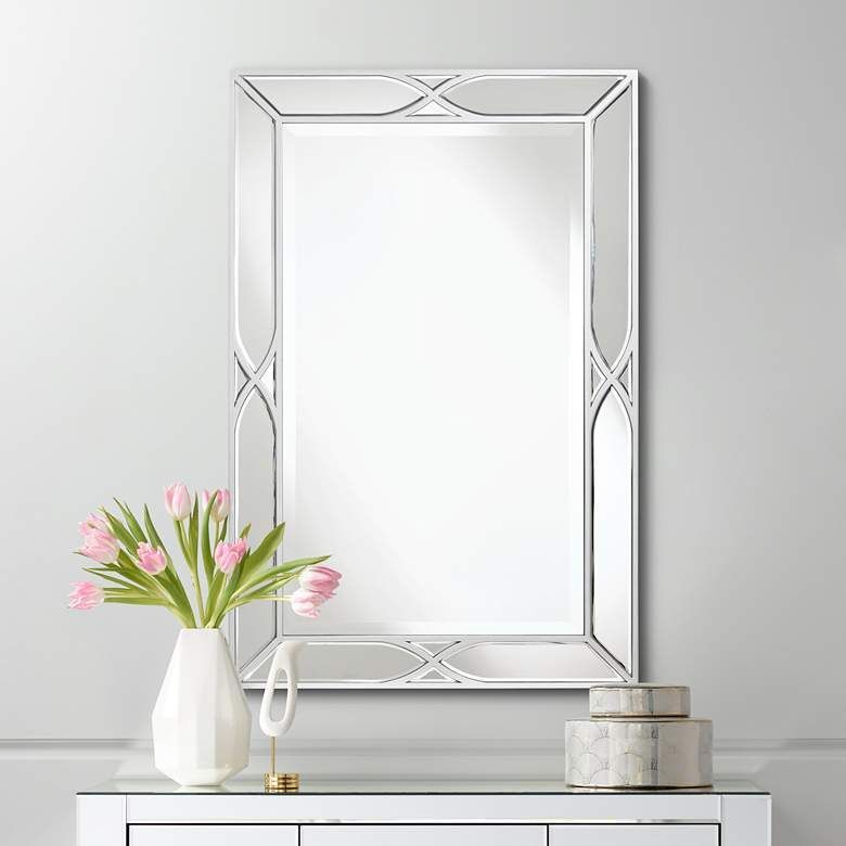 Tryon Silver 25" X 38" Beveled Wall Mirror – #8j269 | Lamps Plus Regarding Silver Beveled Wall Mirrors (View 11 of 15)