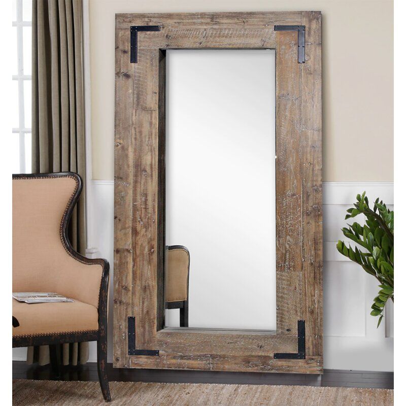 Union Rustic Osias Wood Beveled Distressed Full Length Mirror | Wayfair Throughout Mahogany Full Length Mirrors (View 8 of 15)