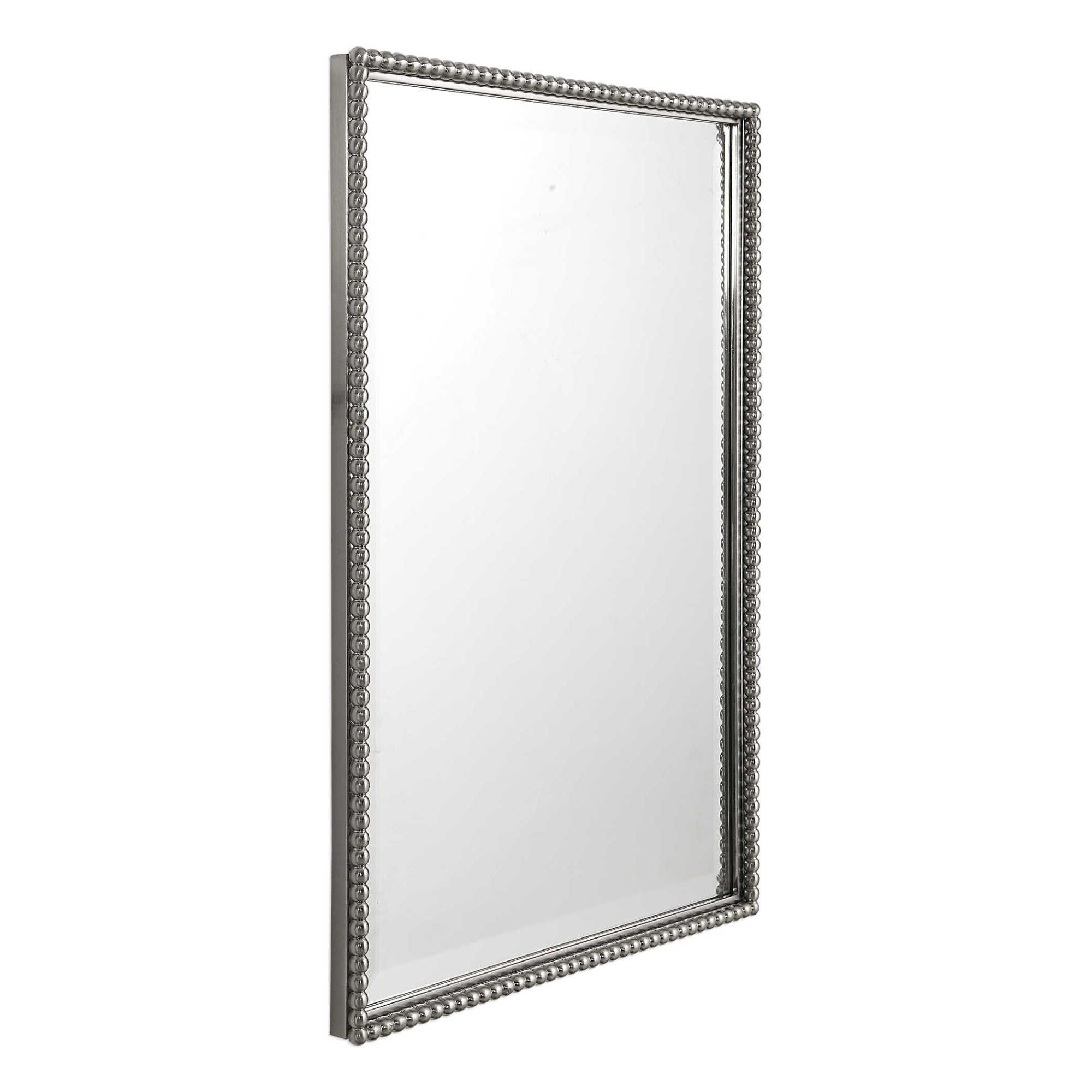 Uttermost 01113 Nickel Sherise Rectangle Rectangular Mirror | Ebay Pertaining To Brushed Nickel Rectangular Wall Mirrors (View 9 of 15)