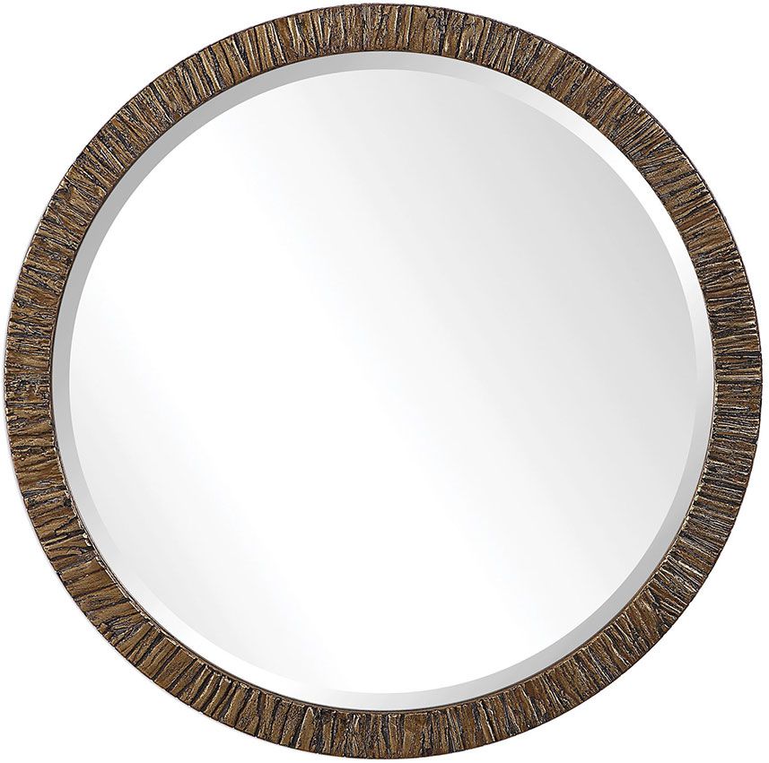 Uttermost 09459 Wayde Heavily Distressed Antiqued Metallic Gold Leaf Pertaining To Butterfly Gold Leaf Wall Mirrors (View 11 of 15)