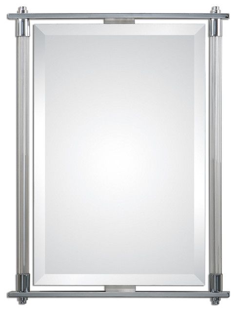 Uttermost 1127 Adara Polished Chrome Vanity Mirror – Modern – Bathroom Pertaining To Polished Chrome Tilt Wall Mirrors (View 8 of 15)