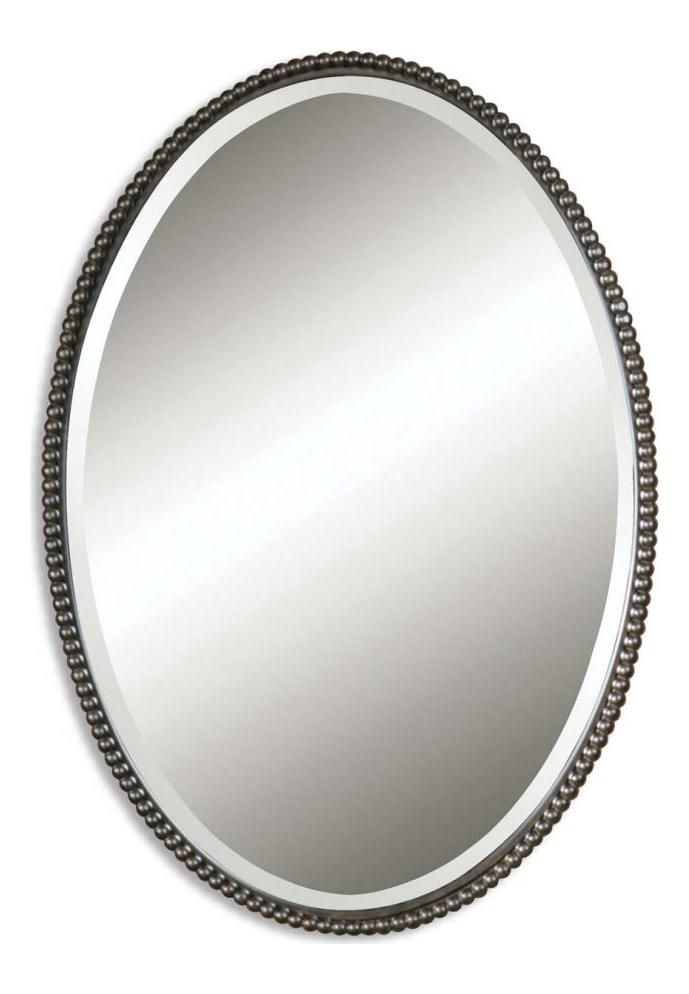 Uttermost B Oil Rubbed Bronze Sherise Oval Beveled Mirror With Beaded With Regard To Oil Rubbed Bronze Finish Oval Wall Mirrors (View 7 of 15)