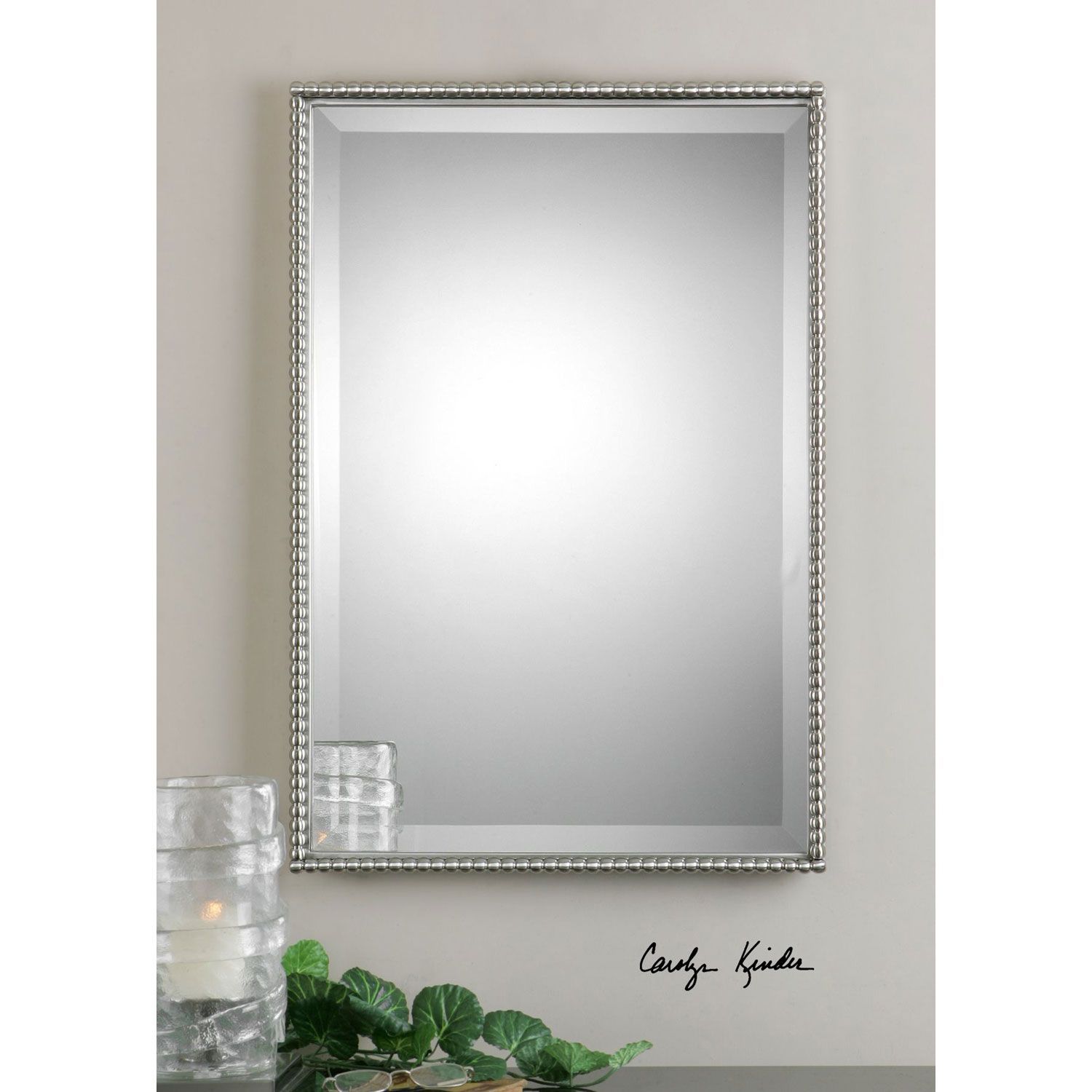 Uttermost Brushed Nickel Sherise Rectangle Mirror | Bellacor | Brushed For Brushed Nickel Wall Mirrors (View 7 of 15)