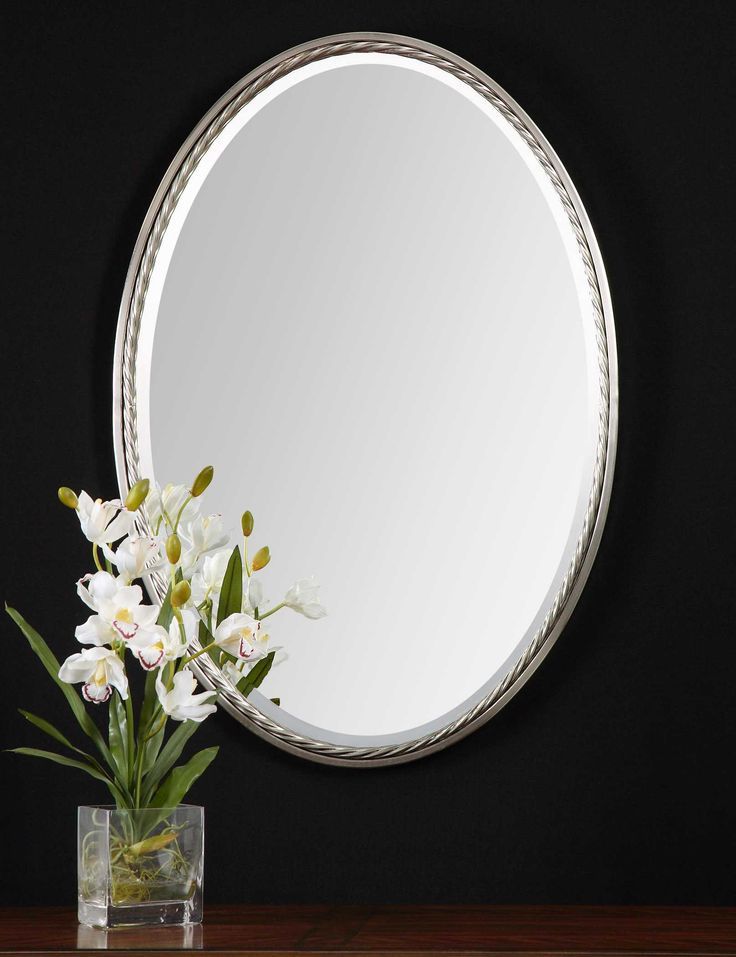 Uttermost Casalina 22 X 32 Nickel Oval Wall Mirror In 2020 | Brushed Intended For Brushed Nickel Octagon Mirrors (View 7 of 15)