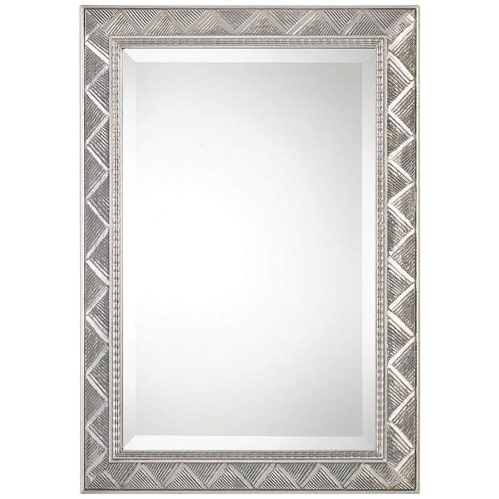 Uttermost Ioway Silver Leaf 23 1/2" X 33 1/2" Wall Mirror – #9d125 Inside Farmhouse Woodgrain And Leaf Accent Wall Mirrors (View 3 of 15)