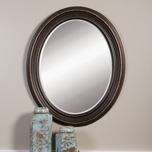 Uttermost Ovesca Dark Oil Rubbed Bronze Oval Mirror 14610 | Bellacor Within Ceiling Hung Oiled Bronze Oval Mirrors (View 9 of 15)