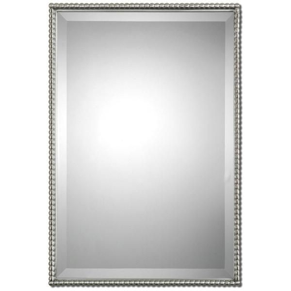 Uttermost, Sherise, Brushed Nickel Mirror, Mirror, Wall Mirror, Glass Within Brushed Nickel Rectangular Wall Mirrors (View 15 of 15)