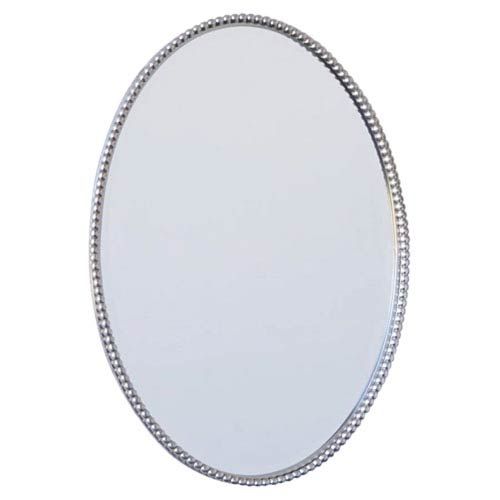Uttermost Sherise Brushed Nickel Oval Mirror | Bellacor Inside Polished Nickel Oval Wall Mirrors (View 7 of 15)