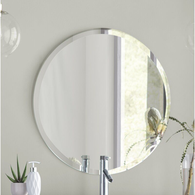 Valdosta Modern And Contemporary Beveled Frameless Bathroom / Vanity Intended For Frameless Tri Bevel Wall Mirrors (View 2 of 15)