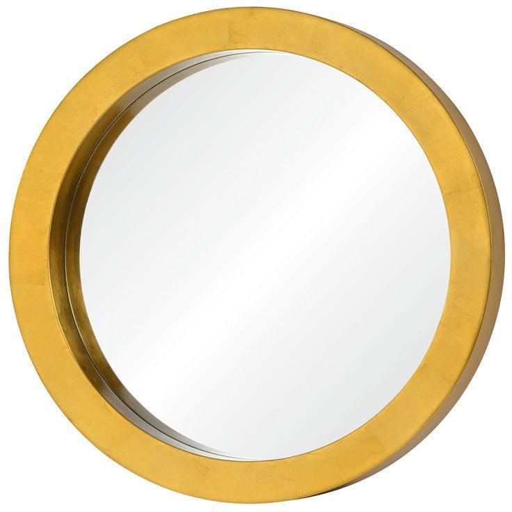 Varaluz Ringleader Gold Leaf Roundmirror 410a01gl | Bellacor | Mirror Inside Ring Shield Gold Leaf Wall Mirrors (View 10 of 15)
