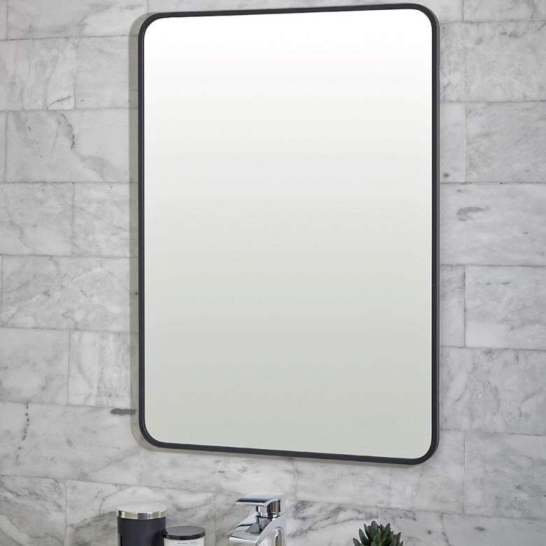 Vellamo Matt Black Rectangular Mirror – 700 X 500mm | Rectangular Inside Matte Black Rectangular Wall Mirrors (View 8 of 15)