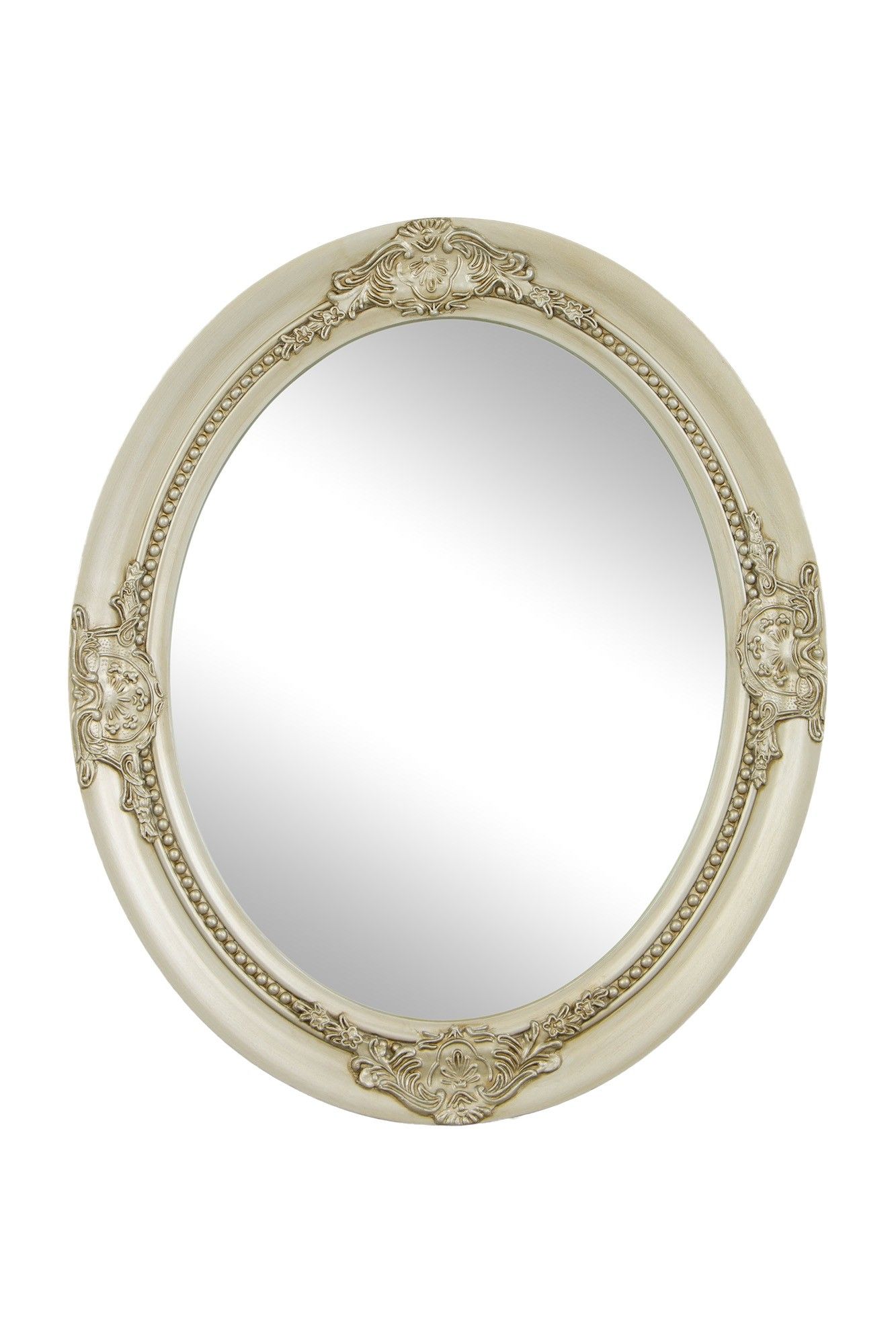 Veral Oval Hanging Mirror Antique Silver 63cmx52cm | Furniture & Home For Antique Silver Oval Wall Mirrors (View 5 of 15)