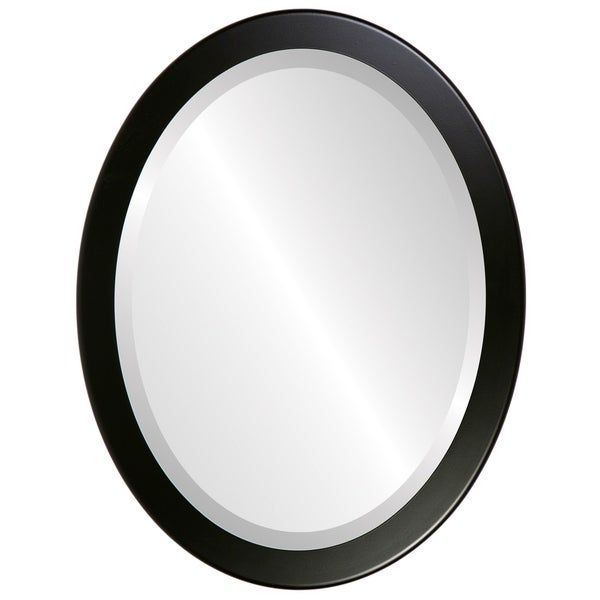 Vienna Framed Oval Mirror In Matte Black – Overstock – 20601183 With Regard To Framed Matte Black Square Wall Mirrors (View 3 of 15)