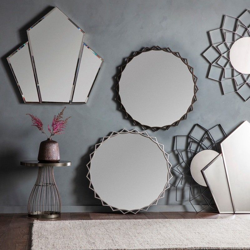 Vinny Metal Frame Wall Mirror, 100cm, Silver Within Metallic Silver Wall Mirrors (View 14 of 15)