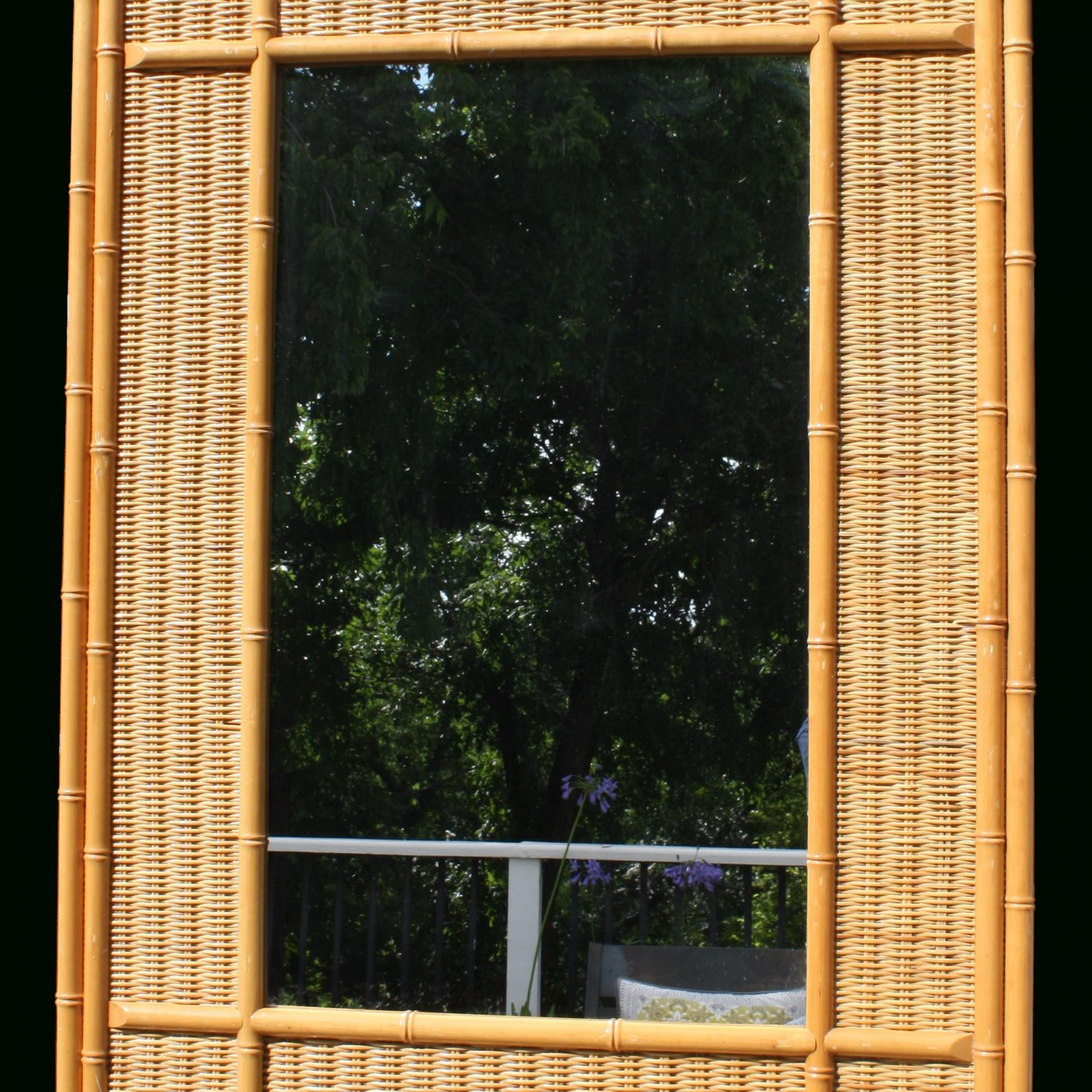 Vintage Bamboo And Rattan Rectangular Mirror On Chairish Pertaining To Rectangular Bamboo Wall Mirrors (View 14 of 15)