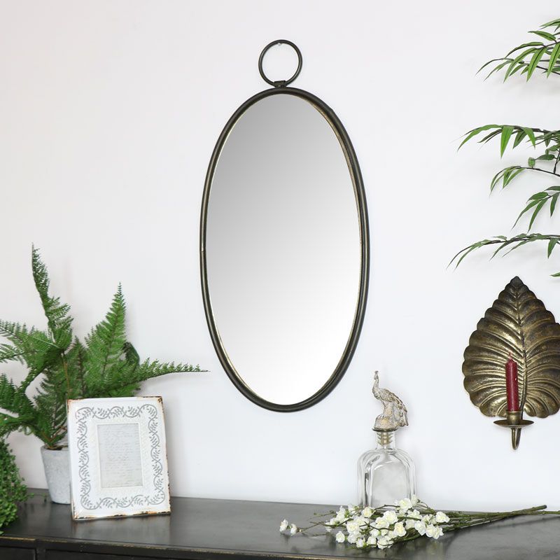 Vintage Bronze Oval Wall Mirror – Melody Maison® With Regard To Oval Wide Lip Wall Mirrors (View 7 of 15)