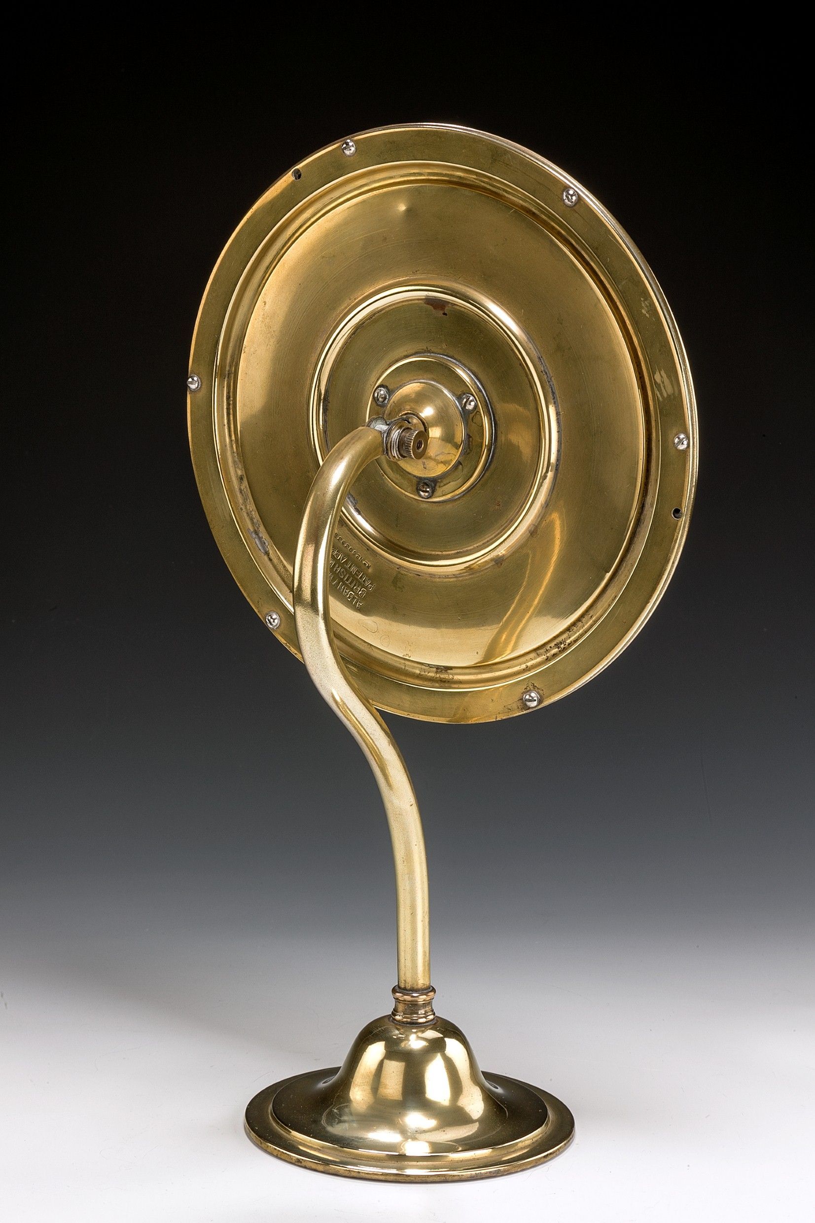 Vintage Circular Brass Adjustable Shaving Mirror In Antique Brass Standing Mirrors (View 11 of 15)