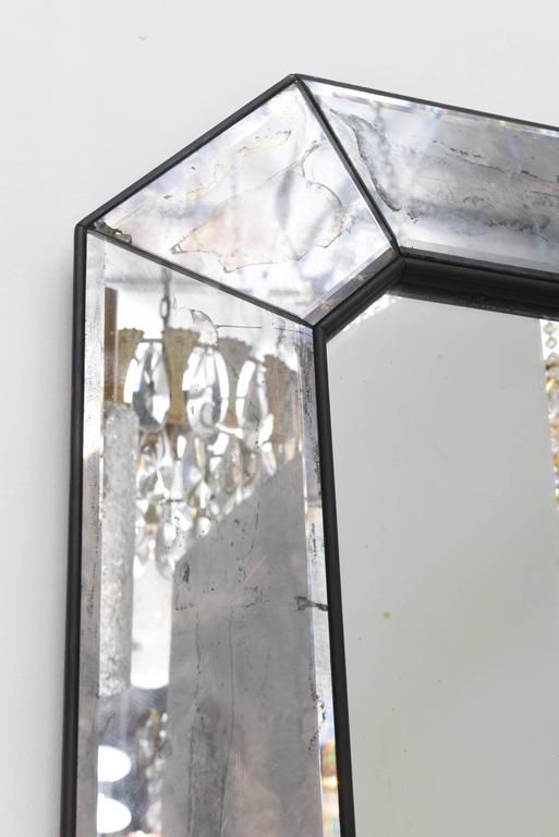 Vintage Distressed Mercury Glass Art Deco Mirror At 1stdibs With Regard To Printed Art Glass Wall Mirrors (View 6 of 15)