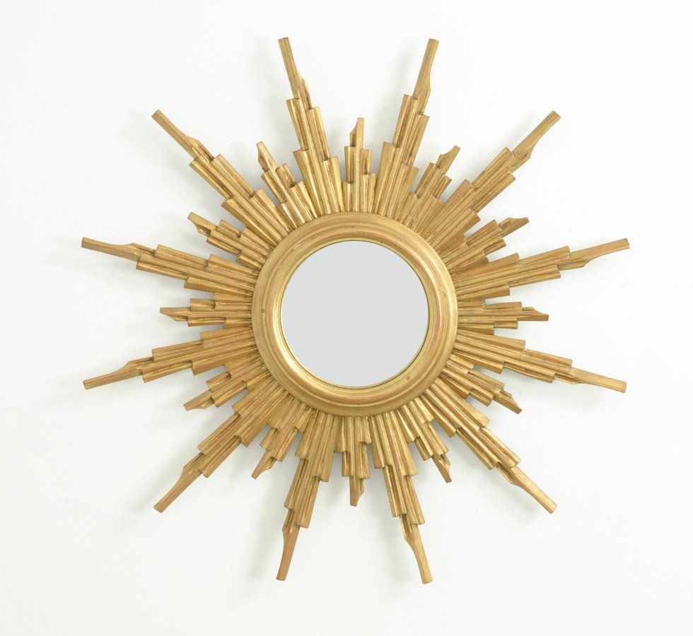 Vintage Gilt Wooden Sunburst Mirror For Sale At Pamono With Perillo Burst Wood Accent Mirrors (View 8 of 15)