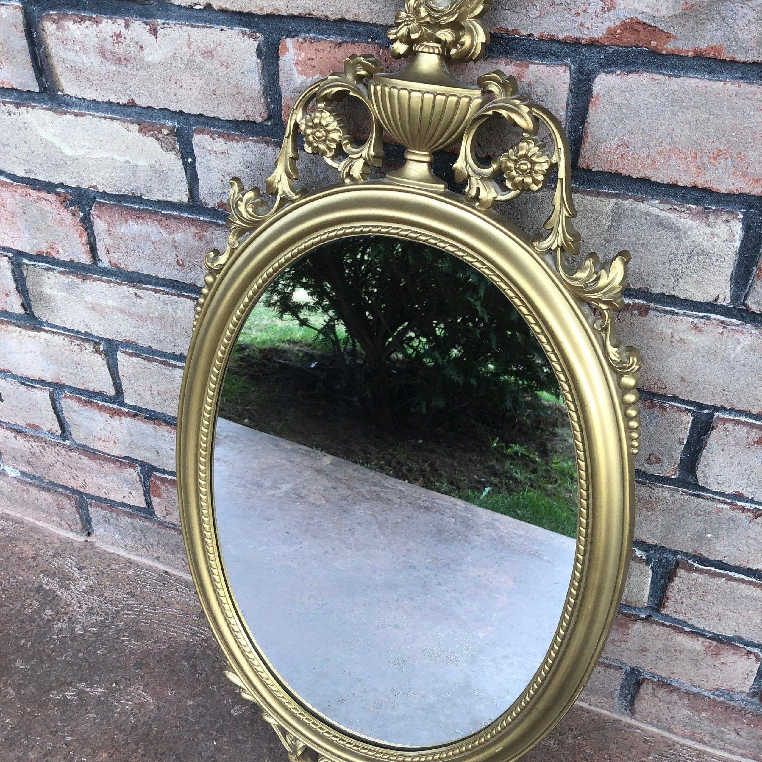 Vintage Gold Dart Mirror Oval Mirror Ornate Mirror In 2020 | Gold Inside Gold Decorative Wall Mirrors (View 2 of 15)