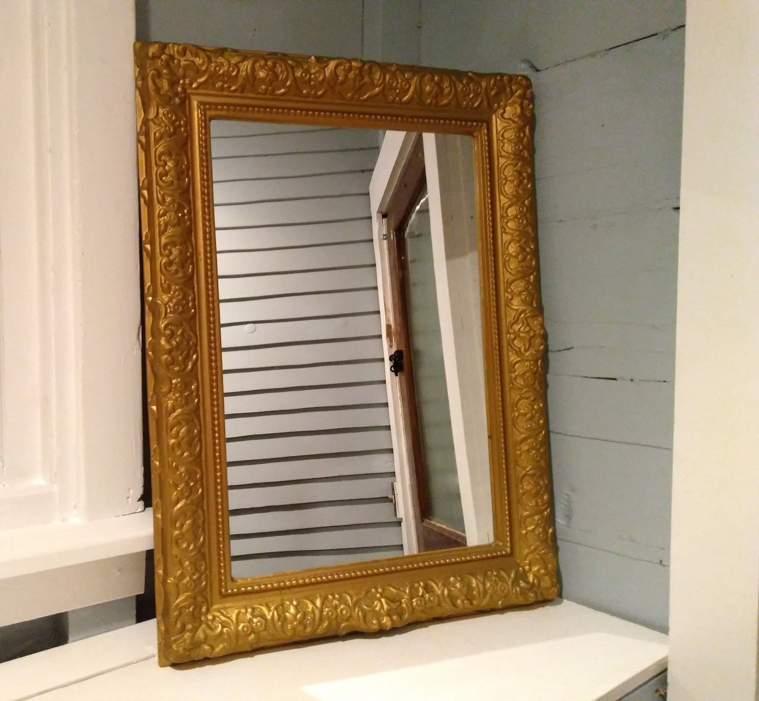 Vintage Large Mirror Wall Mirror Accent Mirror Rectangle Gold Bathroom With Regard To Rectangle Accent Mirrors (View 1 of 15)