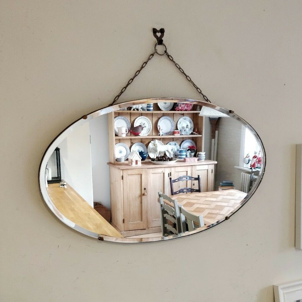 Vintage Mirror. Hanging Mirror. Mirror On Chain. Antique Mirror (View 7 of 15)