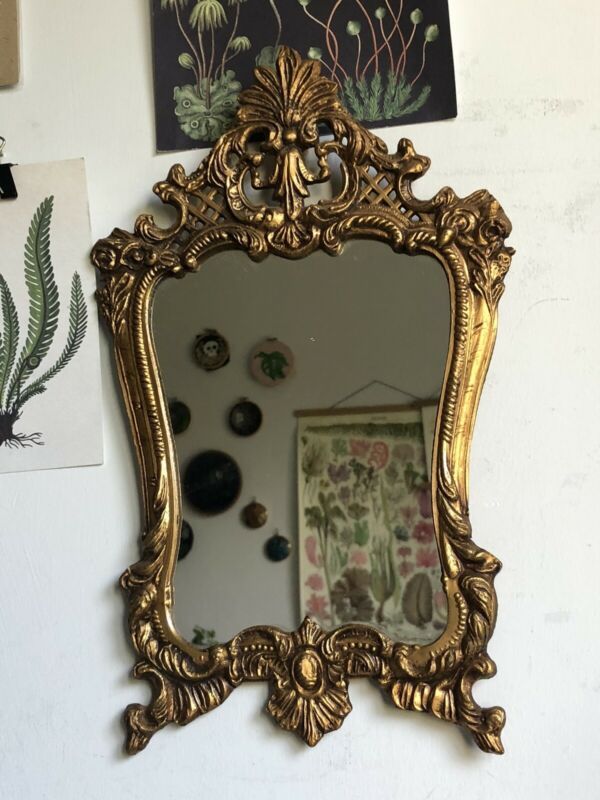 Vintage Ornate Italian/french Rocco Style Gold Gilt Metal Framed Wall With French Brass Wall Mirrors (View 4 of 15)