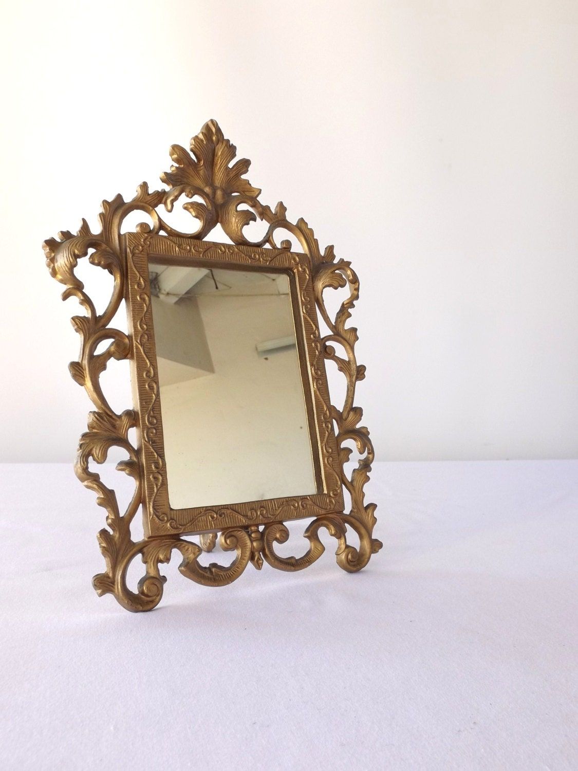 Vintage Photo Frame/ Mirror/ Iron Art/ Heavy Metal Photo In Brass Iron Framed Wall Mirrors (View 9 of 15)