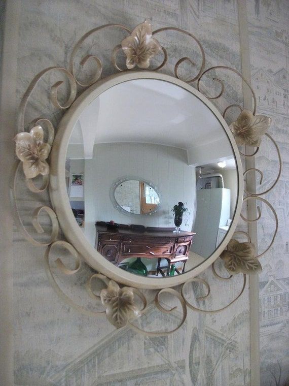 Vintage Wrought Iron Mirror Intended For Antique Iron Round Wall Mirrors (View 14 of 15)