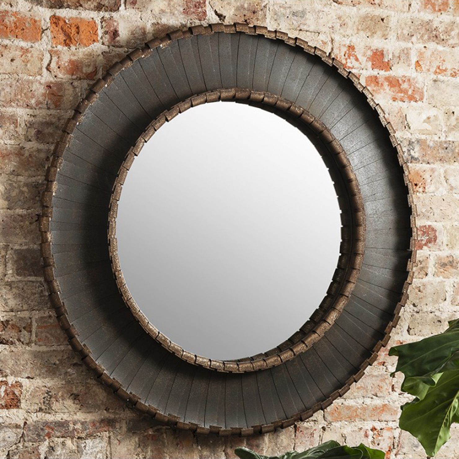 Volterra Mirror | Metal Mirror, Circular Mirror, Round Wall Mirror Throughout Distressed Black Round Wall Mirrors (View 4 of 15)