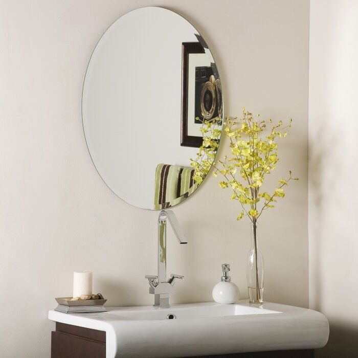 Wade Logan® Callison Oval Bevel Frameless Wall Mirror & Reviews Throughout Logan Frameless Wall Mirrors (View 1 of 15)
