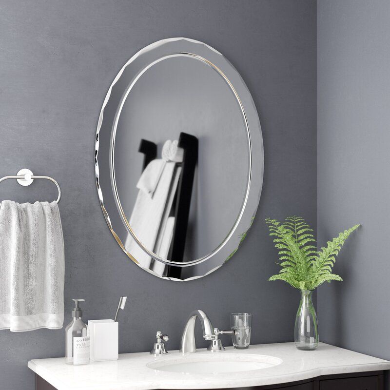 Wade Logan® Modern & Contemporary Beveled Frameless Wall Mirror Within Traditional Frameless Diamond Wall Mirrors (View 3 of 15)