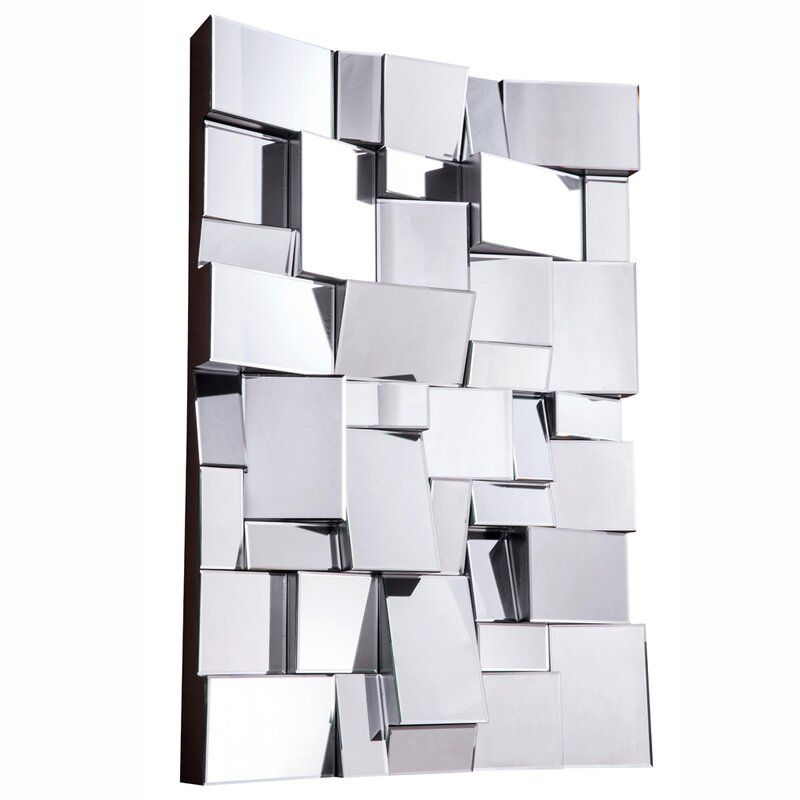 Wade Logan® Pennsburg Rectangle Modern And Contemporary Beveled Accent Throughout Hussain Tile Accent Wall Mirrors (View 4 of 15)