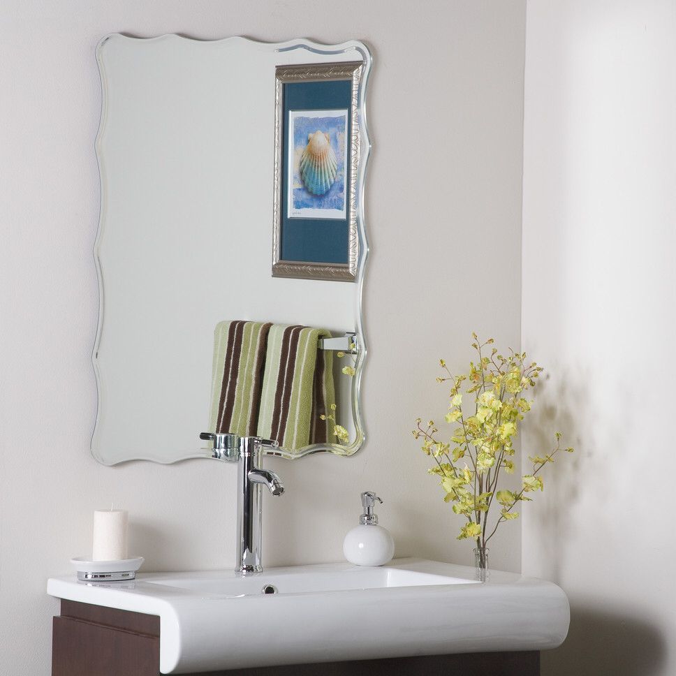 Wade Logan Redcliffe Frameless Wall Mirror | Rectangular Bathroom With Regard To Logan Frameless Wall Mirrors (View 5 of 15)