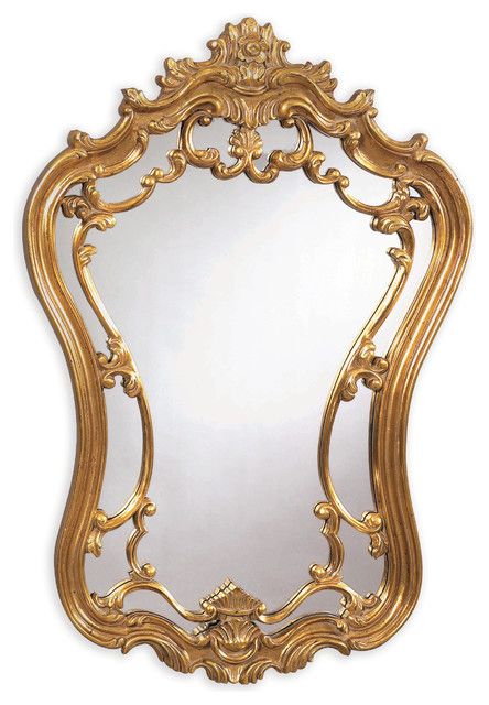 Wall Mirror, Gold – Victorian – Wall Mirrors  Benjamin Rugs And In Glen View Beaded Oval Traditional Accent Mirrors (View 13 of 15)