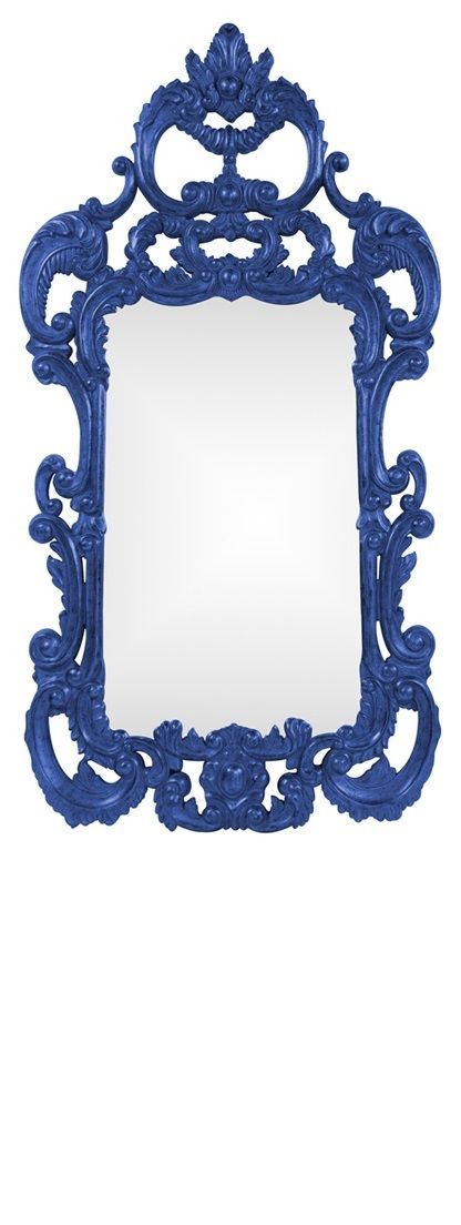 Wall Mirrors, Grand 72" Tall Baroque Mirrors, Royal Blue High Gloss Throughout Royal Blue Wall Mirrors (View 15 of 15)