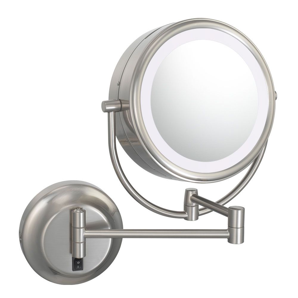 Wall Mounted Makeup Mirror – Double Sided In Wall Mirrors Inside Single Sided Polished Nickel Wall Mirrors (Photo 1 of 15)