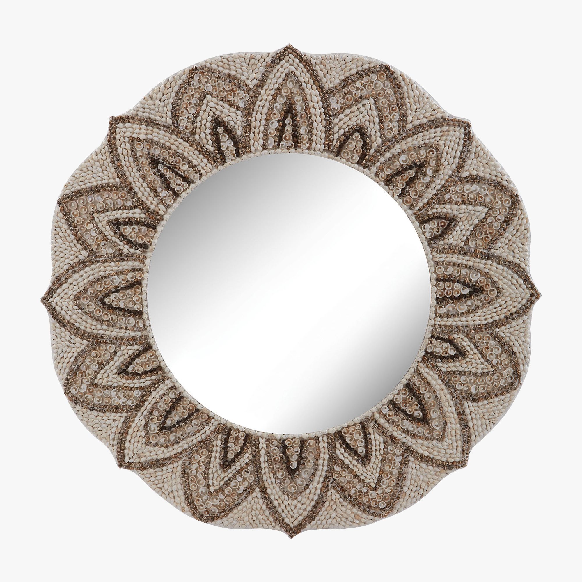 Walls – Woven Macrame Hangings, Mirrors & Art – Dear Keaton | Shell Throughout Shell Mosaic Wall Mirrors (View 3 of 15)