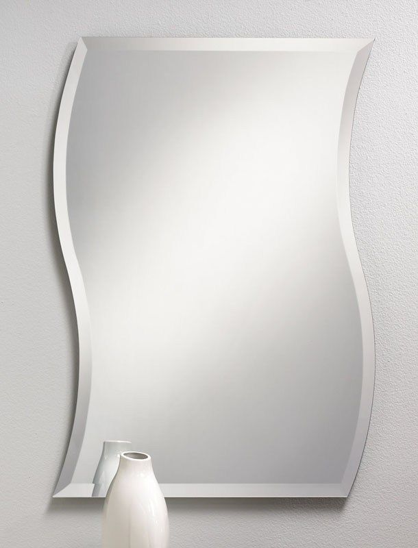 "wave" Frameless Beveled Mirror | Mirror, Frameless Beveled Mirror Inside Crown Frameless Beveled Wall Mirrors (View 11 of 15)
